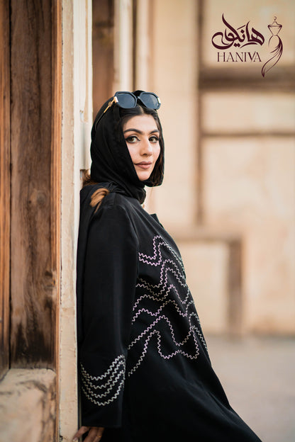 Black Wavey Everyday Abaya